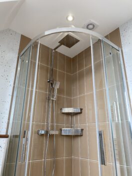 Professional bathroom installation in Arkley featuring a quadrant shower and a metro tiles as the main focal points. The design is completed with a chrome expose shower for a cohesive modern finish. Project completed by A Martens Kitchens & Bathrooms Ltd. For a free quote, visit https://amartens.co.uk to discuss your bathroom renovation. Professional bathroom installation in Arkley featuring a quadrant shower and a metro tiles as the main focal points