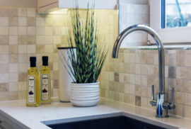 Professional kitchen installation in Arkley featuring a chrome kitchen tap and a mosaic tiles as the main focal points. The design is completed with a quartz worktop and an under mount sink for a cohesive modern finish. Project completed by A Martens Kitchens & Bathrooms Ltd. For a free quote, visit https://amartens.co.uk to discuss your kitchen renovation. Professional kitchen installation in Arkley featuring a chrome kitchen tap and a mosaic tiles as the main focal points.