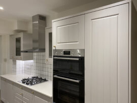 Professional kitchen installation in Totteridge featuring a double oven and a gas hob as the main focal points. The design is completed with a shaker kitchen and a chimney hood for a cohesive modern finish. Project completed by A Martens Kitchens & Bathrooms Ltd. For a free quote, visit https://amartens.co.uk to discuss your kitchen renovation. Professional kitchen installation in Totteridge featuring a double oven and a gas hob as the main focal points