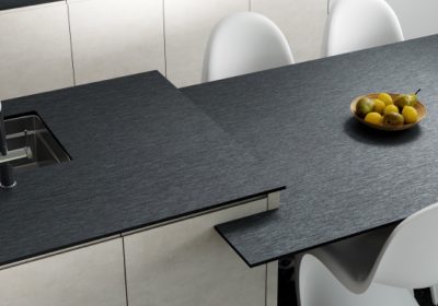 Professional worktop installation in Radlett featuring a zenith compact laminate and an ultra thin profile as the main focal points